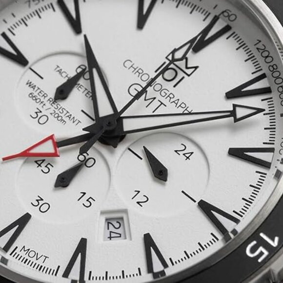 Hyakuichi 101 Chronograph GMT watch, brand new in box, white dial - Picture 2 of 7